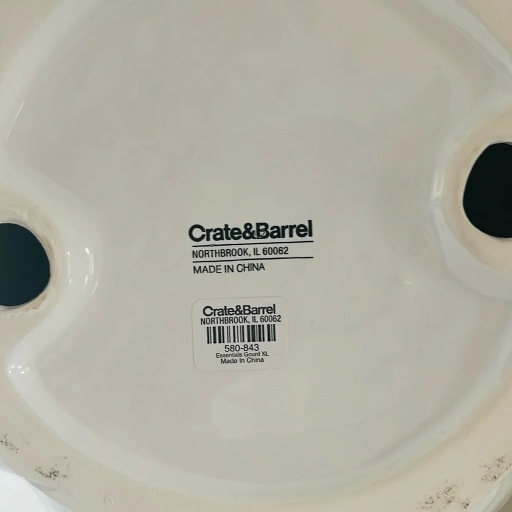 Crate&Barrel XLarge White Ceramic Gourd
